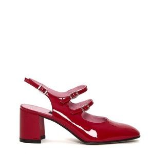 Carel Paris Vernice 60 Mm Red Patent Leather Slingback - NWT